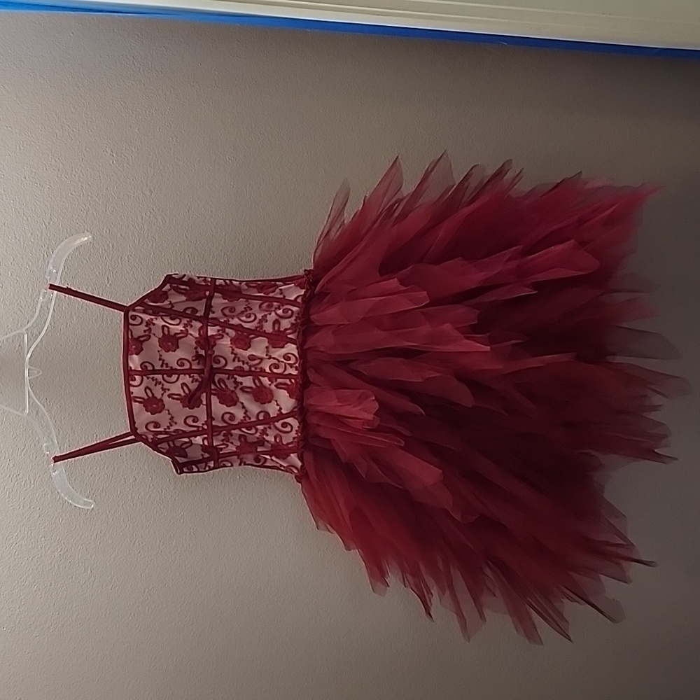 Ooh la la girls red party dress